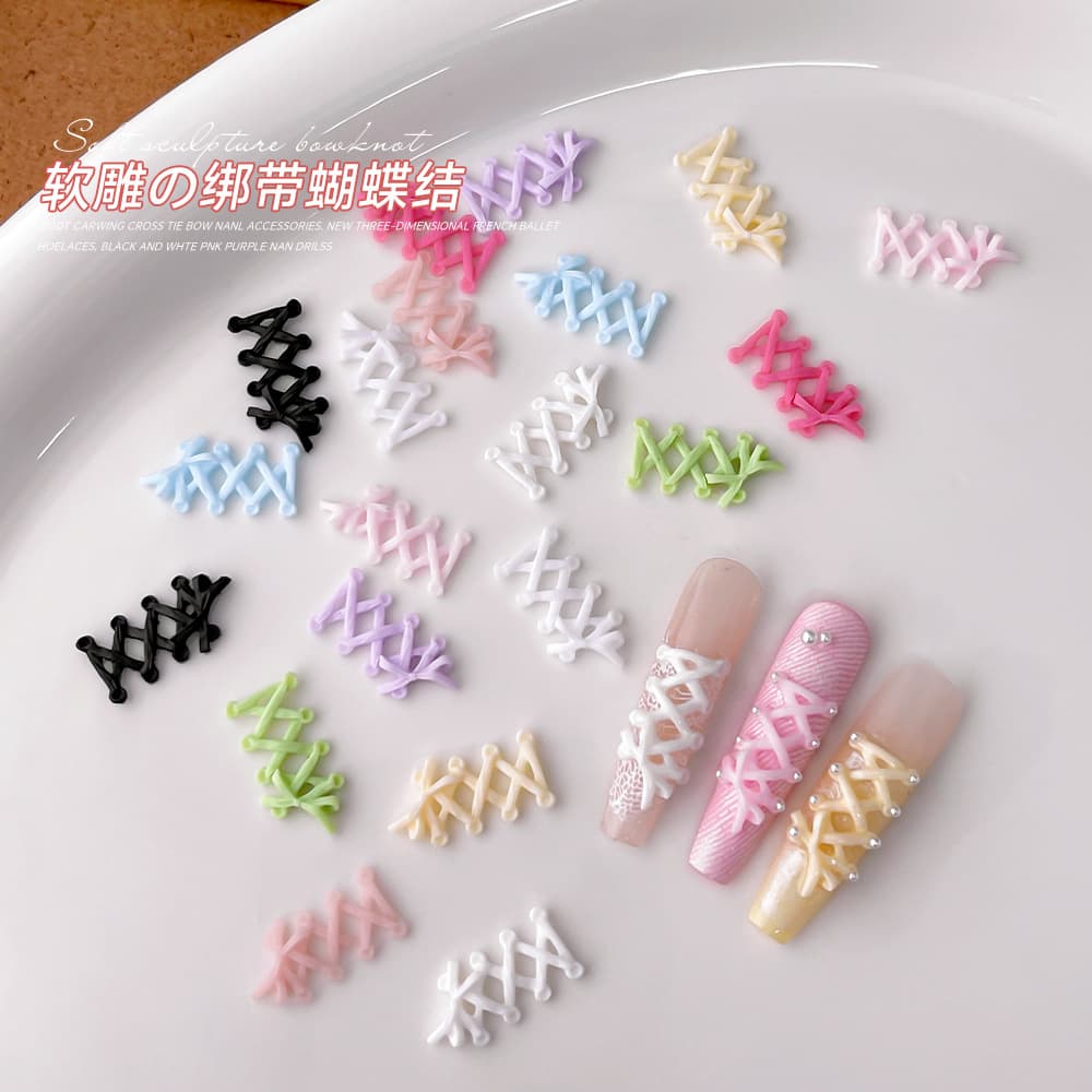 Nail Art Accessories Mixed Soft Carved Bows Sweet and Versatile French Ballet Shoes Bows Nail Art Decorative Accessories