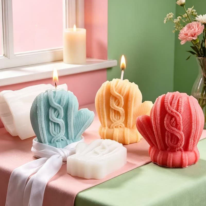 Christmas wool glove candle silicone mold Christmas Eve holiday gift ornaments simulation cake mold