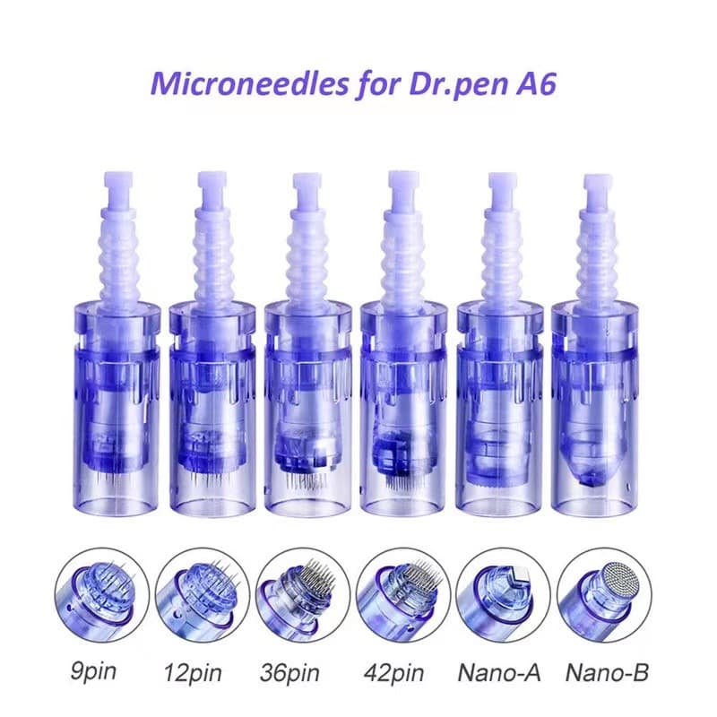 A6 Snap-on Electric Microneedle Head, Nano Microneedle 12/36 Needle Silicon Crystal Electric Microcrystalline Head, Microneedle Import Head