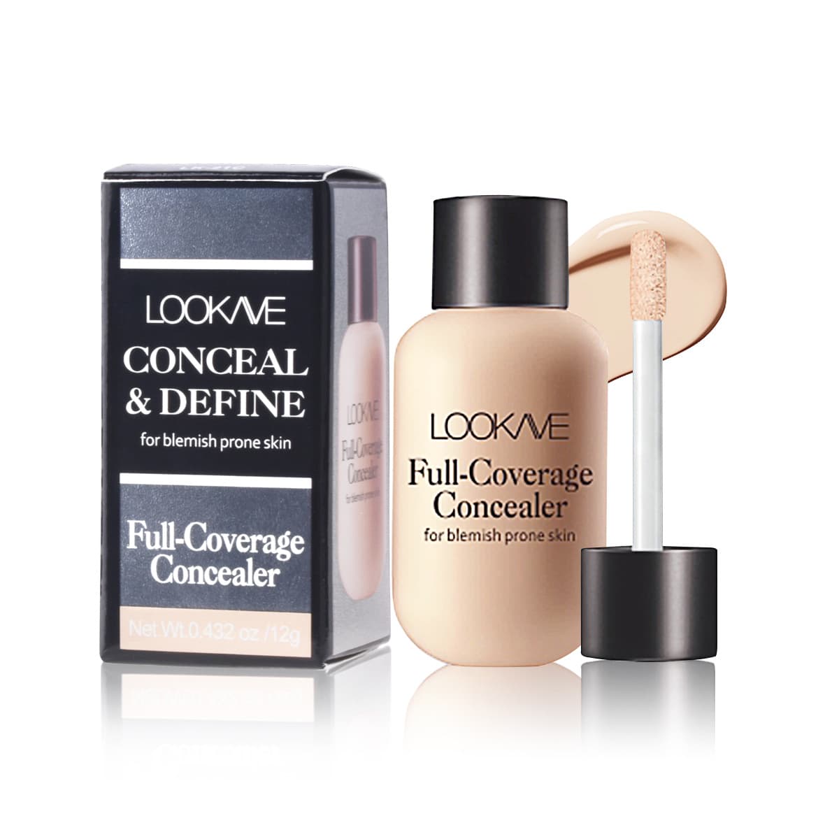 Full Tube Concealer Small Milk Bottle Lightweight Tight Fit Concealer Cream Covers Acne Marks Dark Circles Lk21c