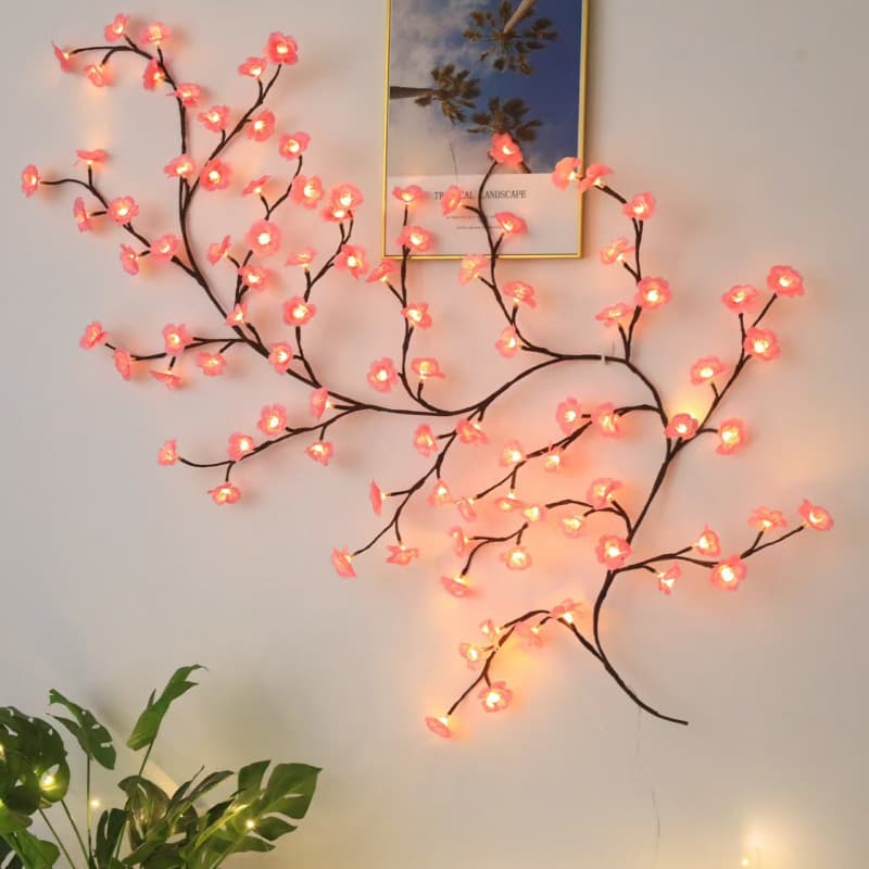 Cross-border LED Moldable Leaves Butterfly Flower Home Decoration Wall Hanging Romantic Ambience Light New Style Lamp