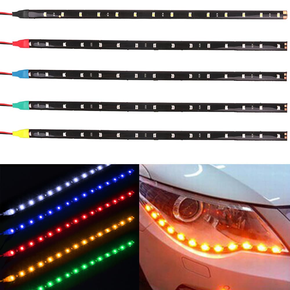Factory Direct 3528 1210 SMD Waterproof LED Flexible Strip Light 30CM 15 LEDs Car 12V Soft Light Strip