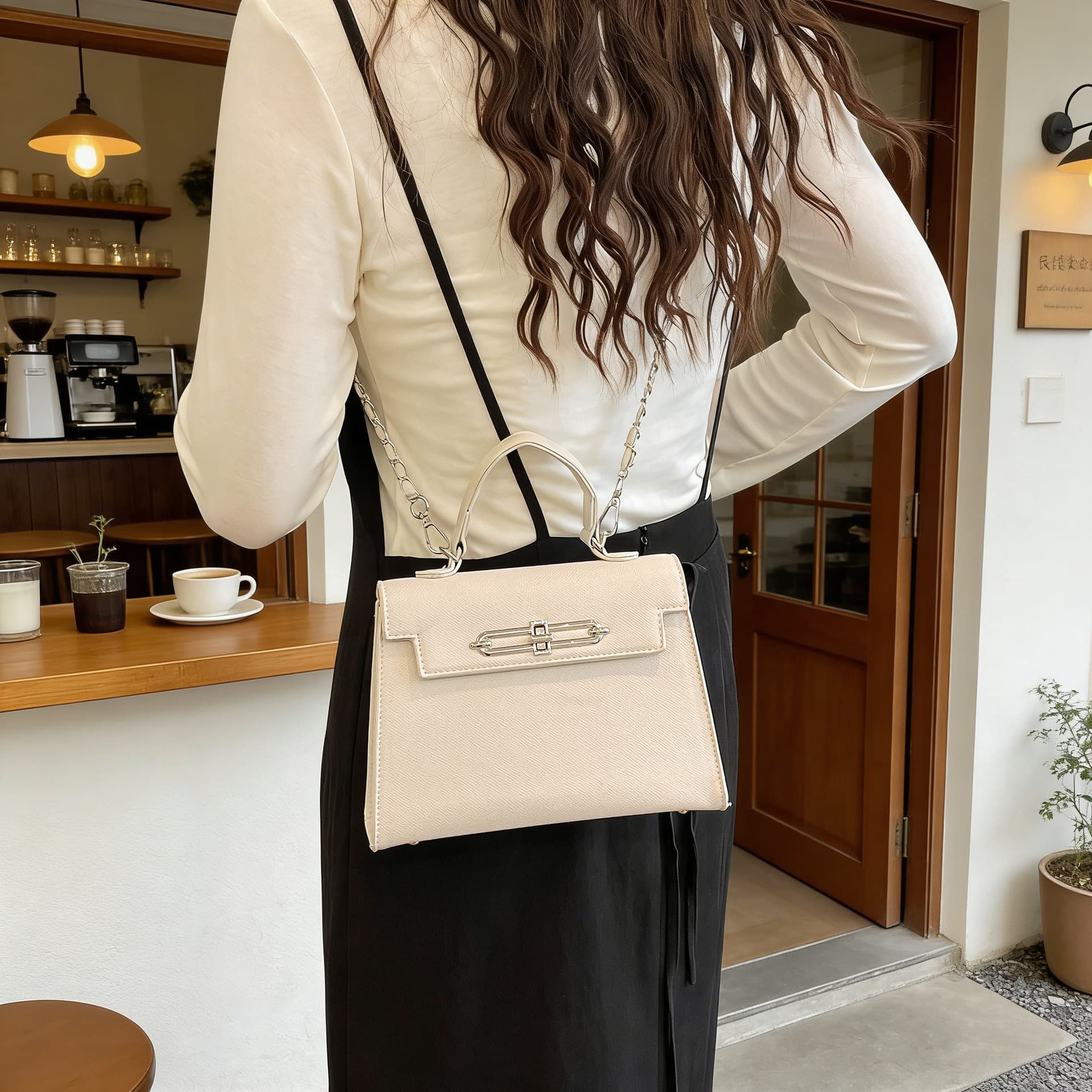 Black bag women's 2026 new fashion high-end small bag popular super hot crossbody fashion handheld Kelly bag
