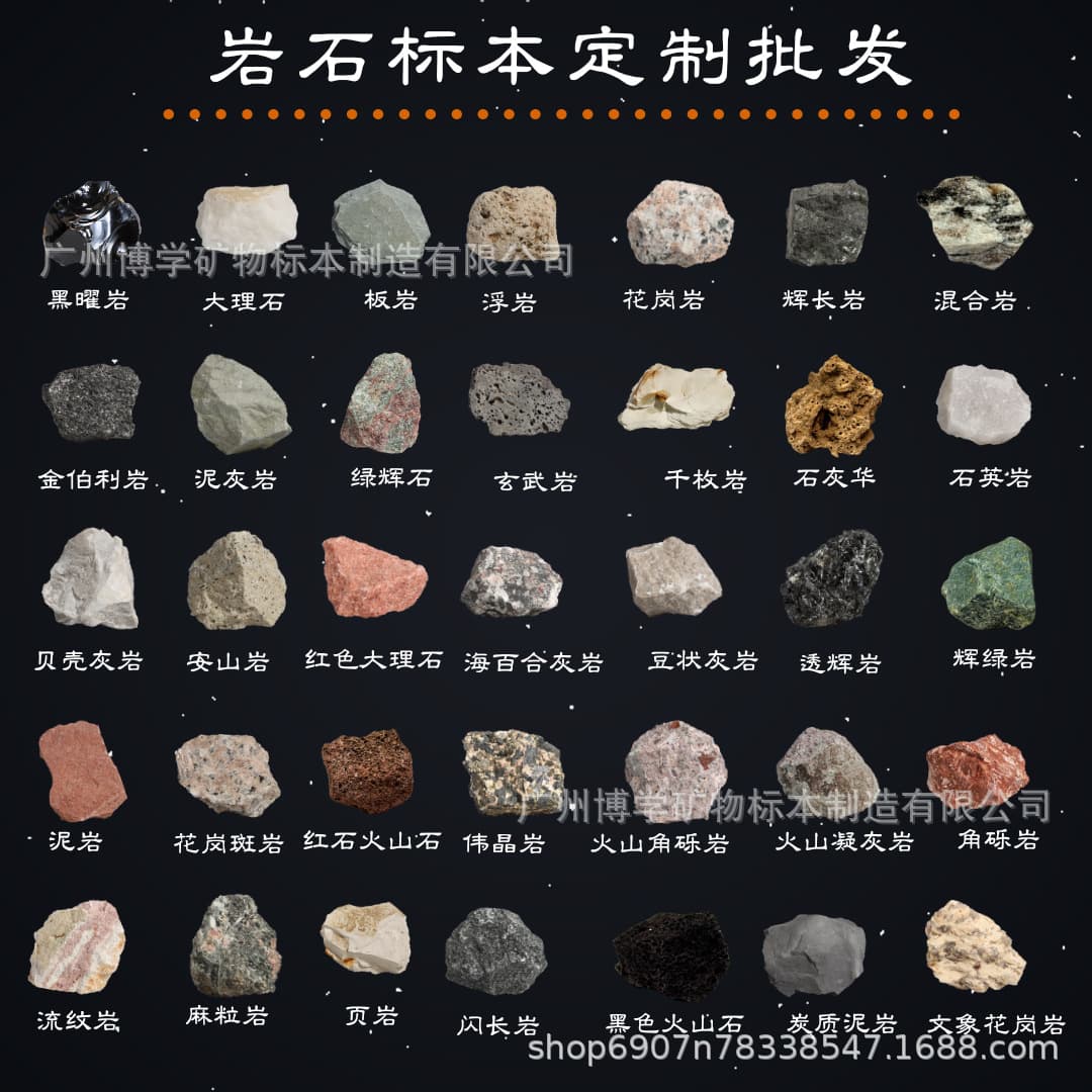 Natural Rock Specimens Igneous Sedimentary Metamorphic Granite Sandstone Marble Science Education Samples