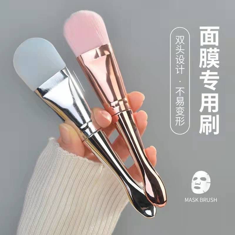 Face Mask Brush Silicone Soft Bristle Brush for Applying Mud Mask, Special Tool with Mask Bowl Set, Flat Head Makeup Brush