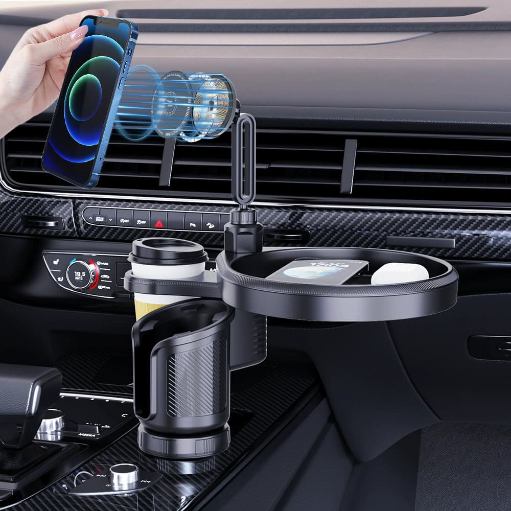 Wireless Charging Car Navigation Strong Magnetic Suction Cup Holder Water Bottle Holder Bracket Car Phone Mount Car Cup Holder