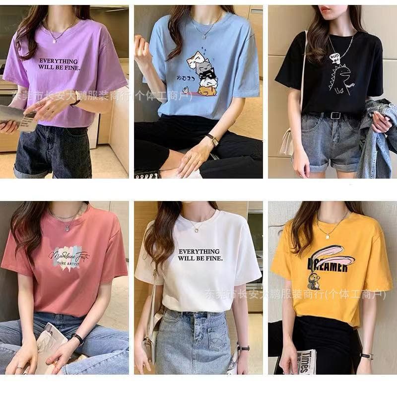 Wholesale Manufacturer of Streetwear Women's Short-Sleeve T-Shirts 2026, New Summer Men's Short-Sleeve Tops, Korean Style Trendy Brand Hot Items