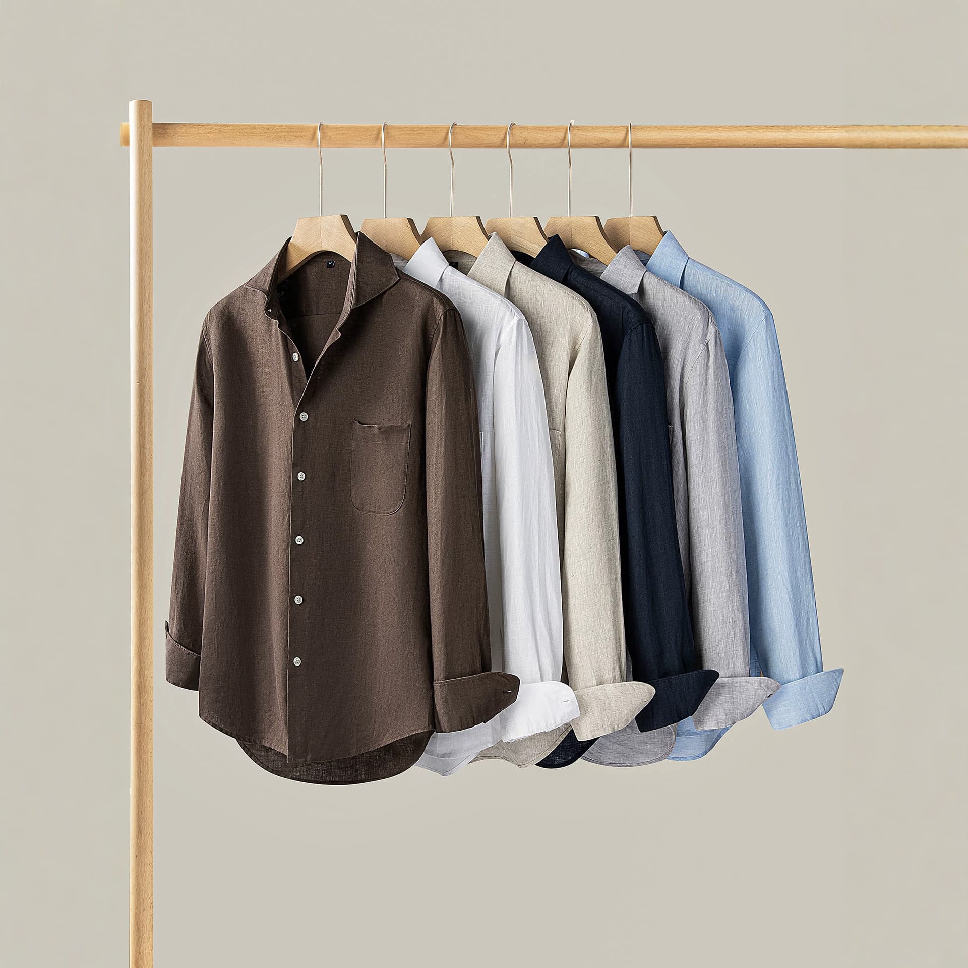 Old Money Style Cross-Border Men's Linen Casual Long-Sleeve Shirt, Japanese Loose Breathable Thin Linen Shirt, European and American Foreign Trade