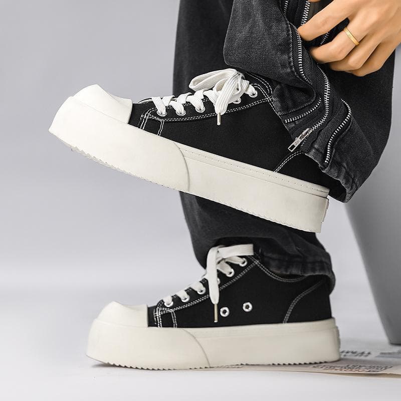 2025 Summer New Retro Canvas Shoes for Men, Solid Color Casual Versatile Trendy Skate Shoes, Korean Style Comfortable Men's Shoes