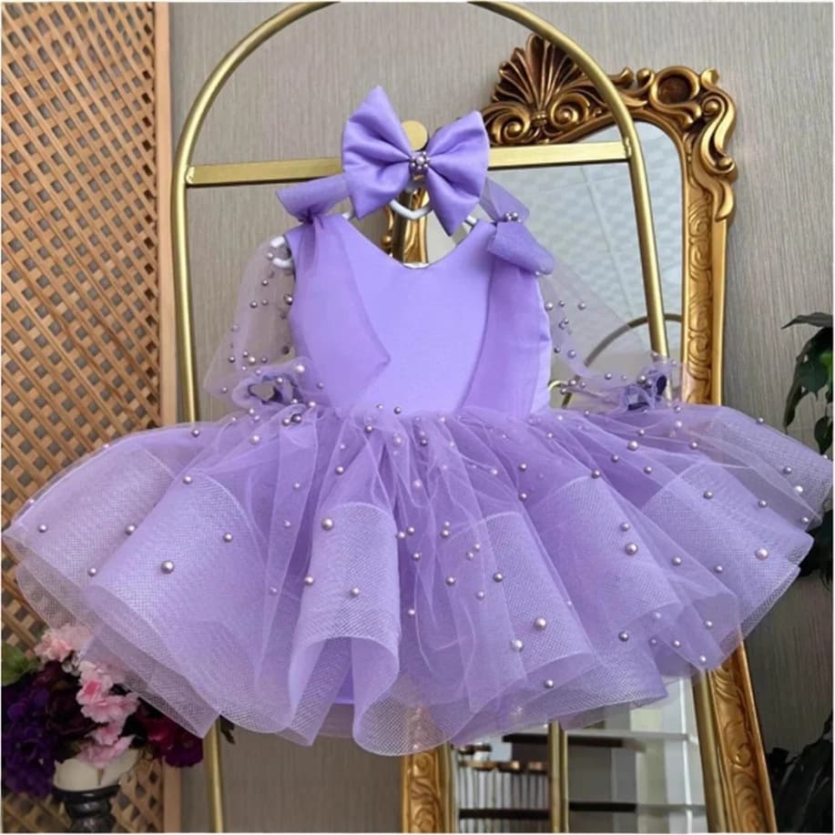 Cute Sweetheart Style Girls' Dress 2026 New Cross-Border Purple Fairy Flower Girl Princess Dress for AliExpress