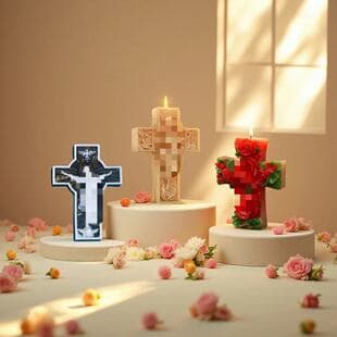 Cross-border Halloween Cross Scented Candle Gypsum Resin Handmade Soap Aromatherapy Stone Decorative Ornament Silicone Mold