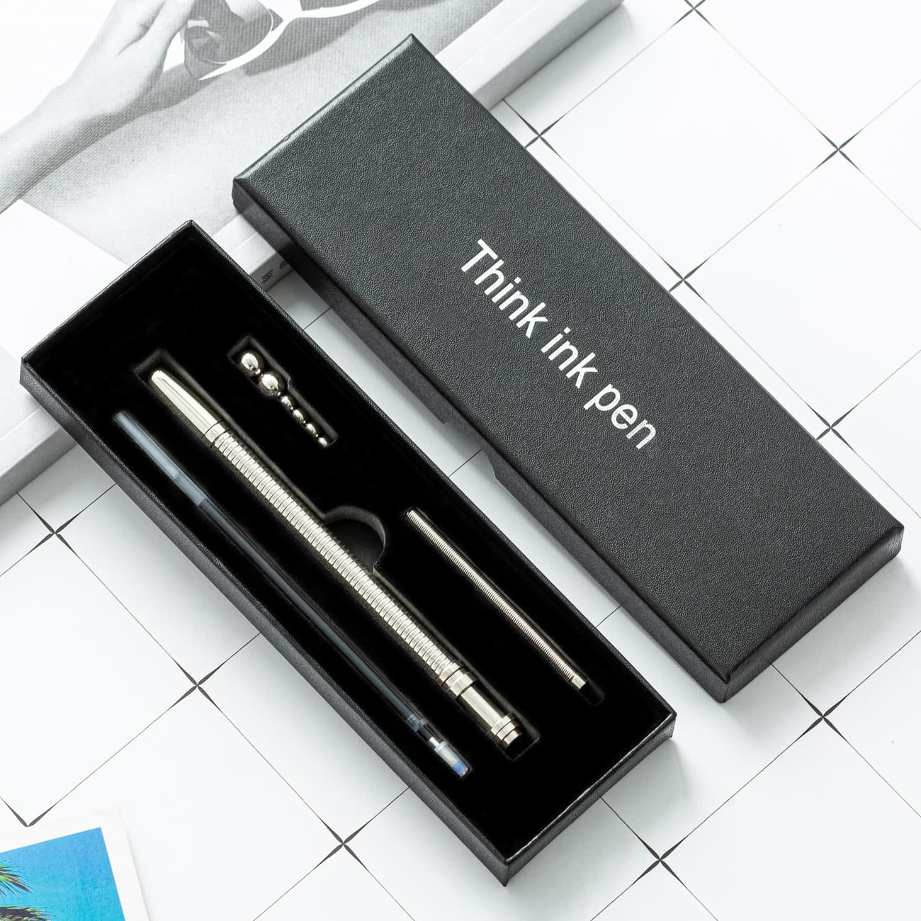 Metal Stress Relief Pen Think Ink Pen Fidget Toy Magnetic Office Gel Pen