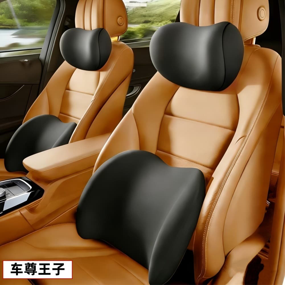 Car Headrest Lumbar Support Shoulder Pillow, Memory Foam Headrest Lumbar Cushion, Car Backrest Pillow Pad, No Logo Cross-border Auto Accessories