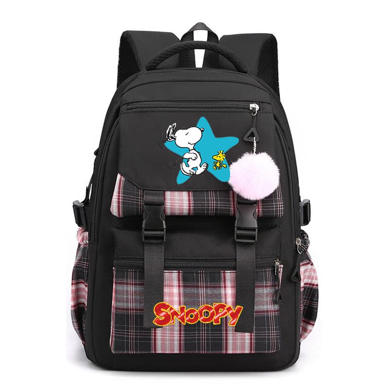 Snoopy Elementary School Backpack for Middle School Students Double Shoulder Bag Korean Style Large Capacity Backpack for Boys and Girls