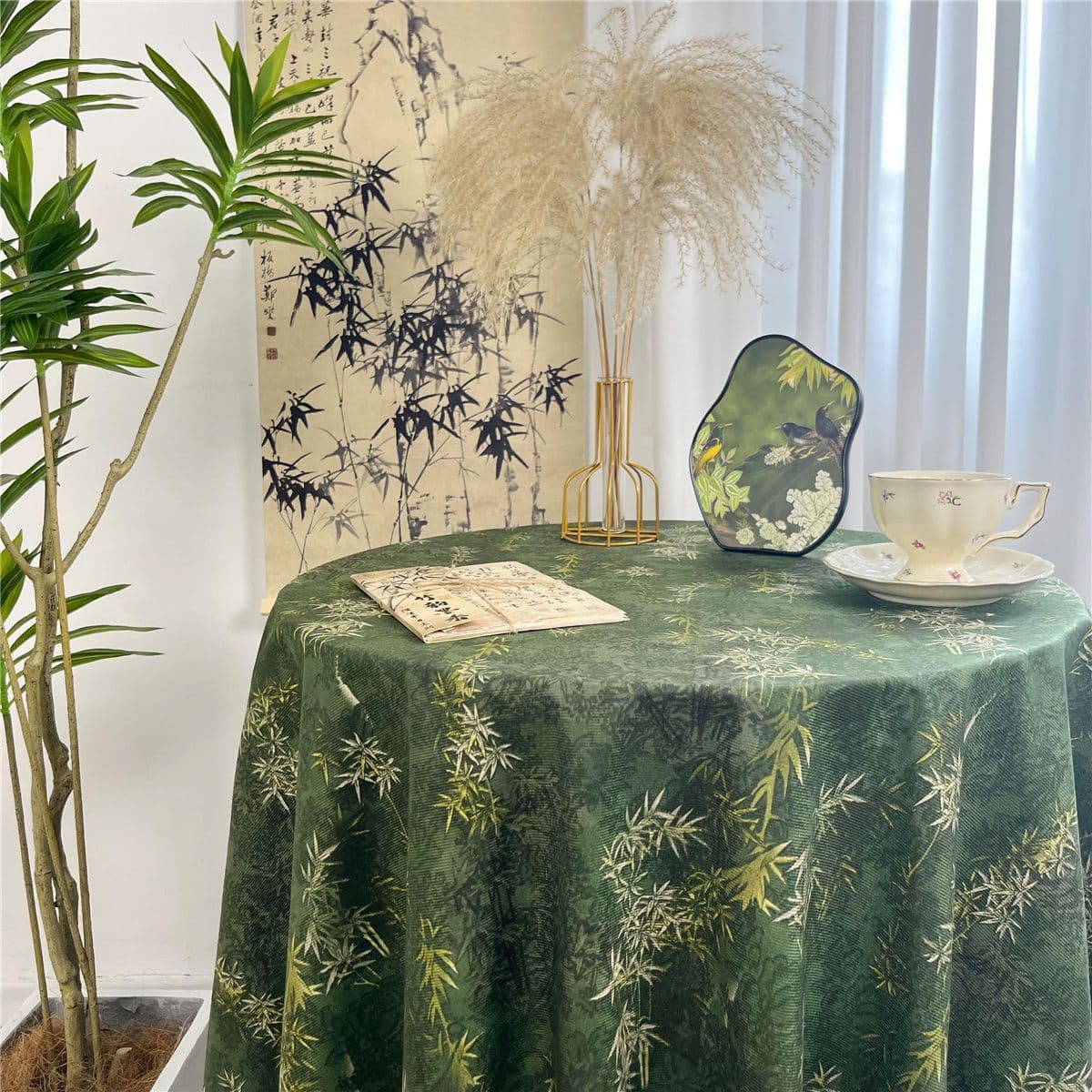 Trendy Tablecloth Ins Style Small Floral Short Velvet Fabric Decorative Background Cloth Cute Bow Dorm Tablecloth