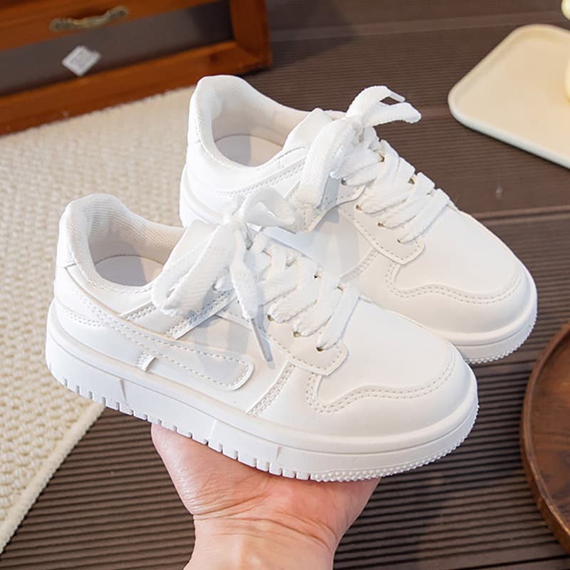 Children's Casual Shoes Boys Girls White Sneakers Spring Autumn New Student Performance Shoes Versatile Soft Sole Middle Big Kid Athletic Shoes