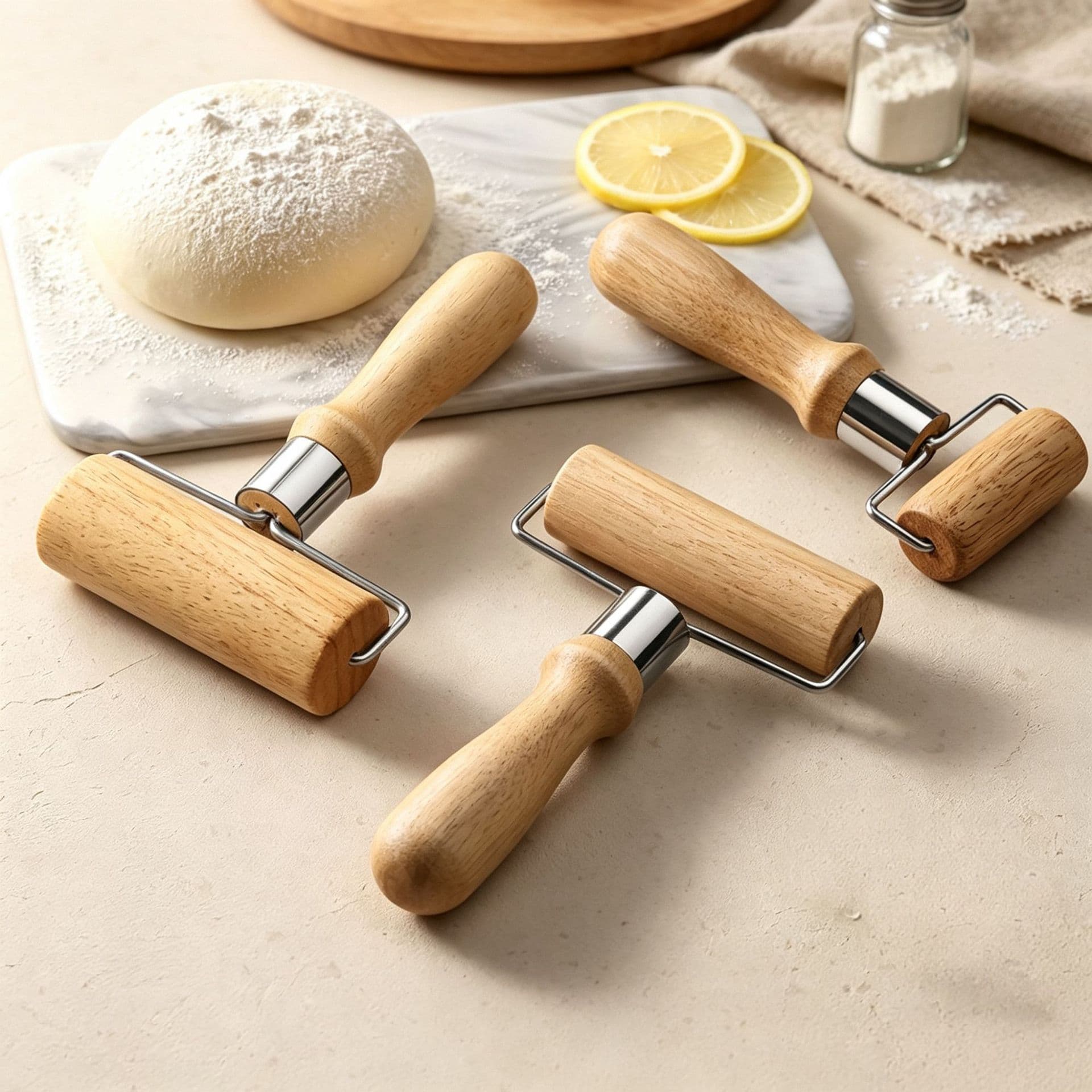 Wooden Rolling Pin Handheld Flour Roller Dumpling Wrapper Rolling Pin Baking Tool Wholesale Beech Wood Rolling Dough Pin