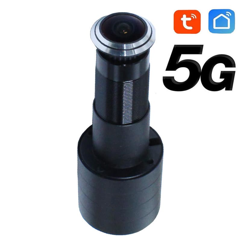 5G WiFi TUYA Dual-Band Anti-Theft Door Wide Angle Fish Eye Remote Wireless Surveillance Home Security Camera Metal Shell Indoor