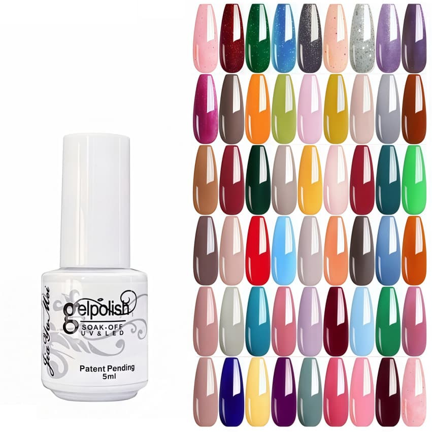 Cross-border Nail Gel Polish Solid Color Glitter Gel Nail Polish No-Wipe Base Gel Matte Top Coat Long-Lasting Set Free Shipping
