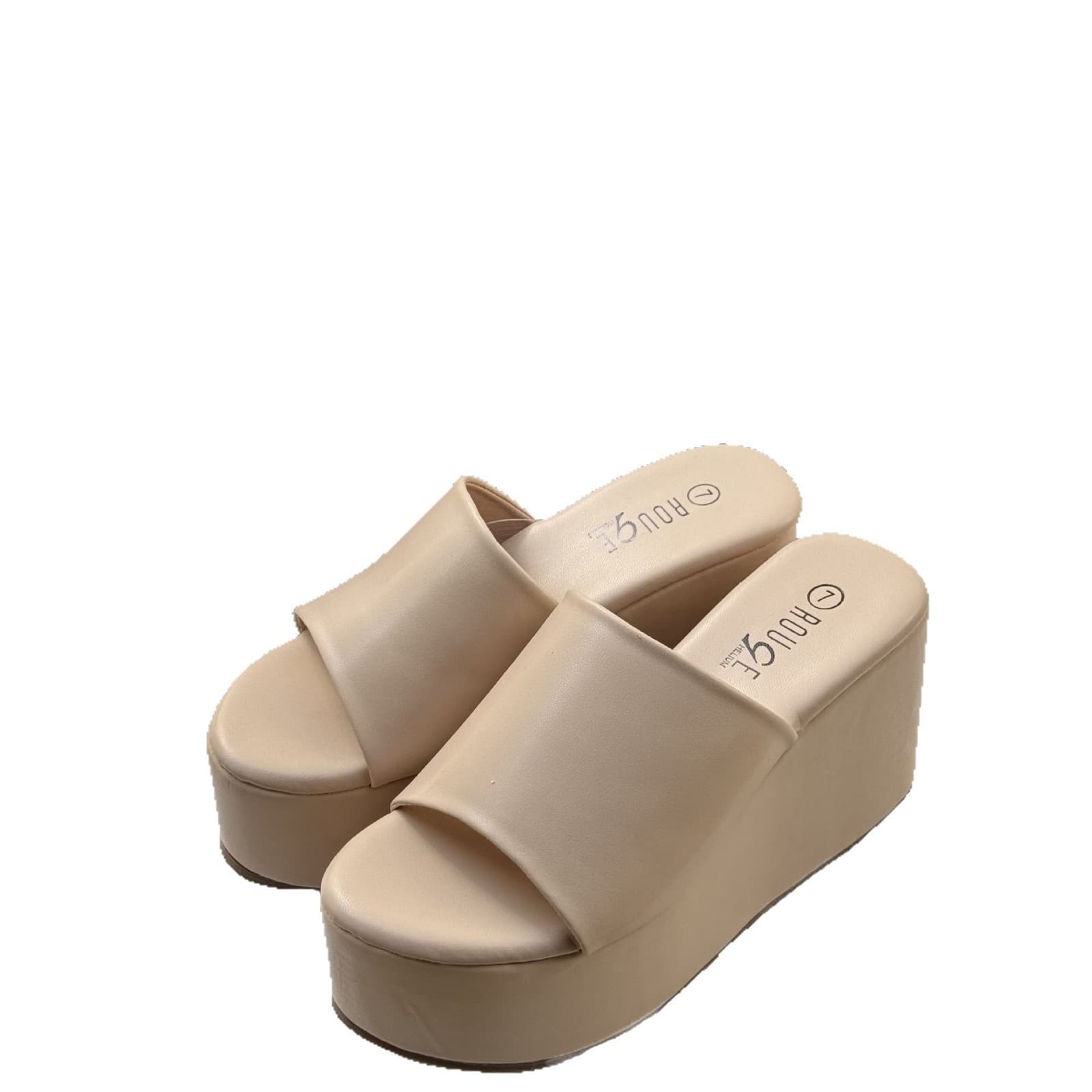 New Export Style Square-Toe Lightweight Platform Wedge Sandals for Women