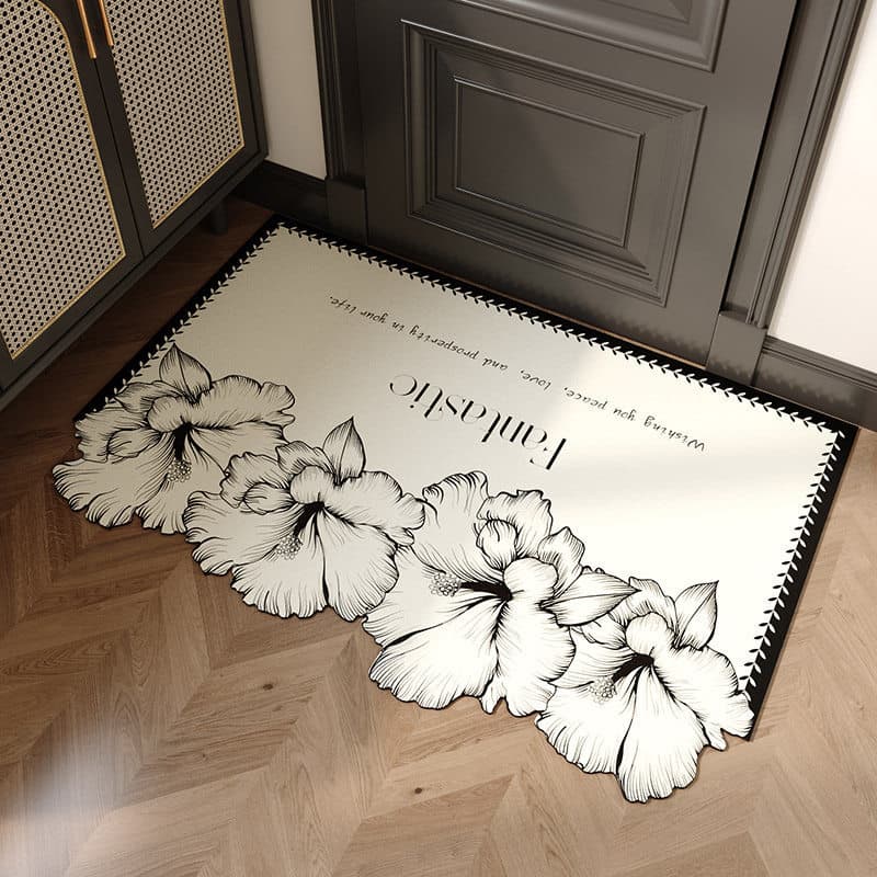 High-end entry door floor mat, new entry door light luxury style carpet, home cuttable diatom mud floor mat