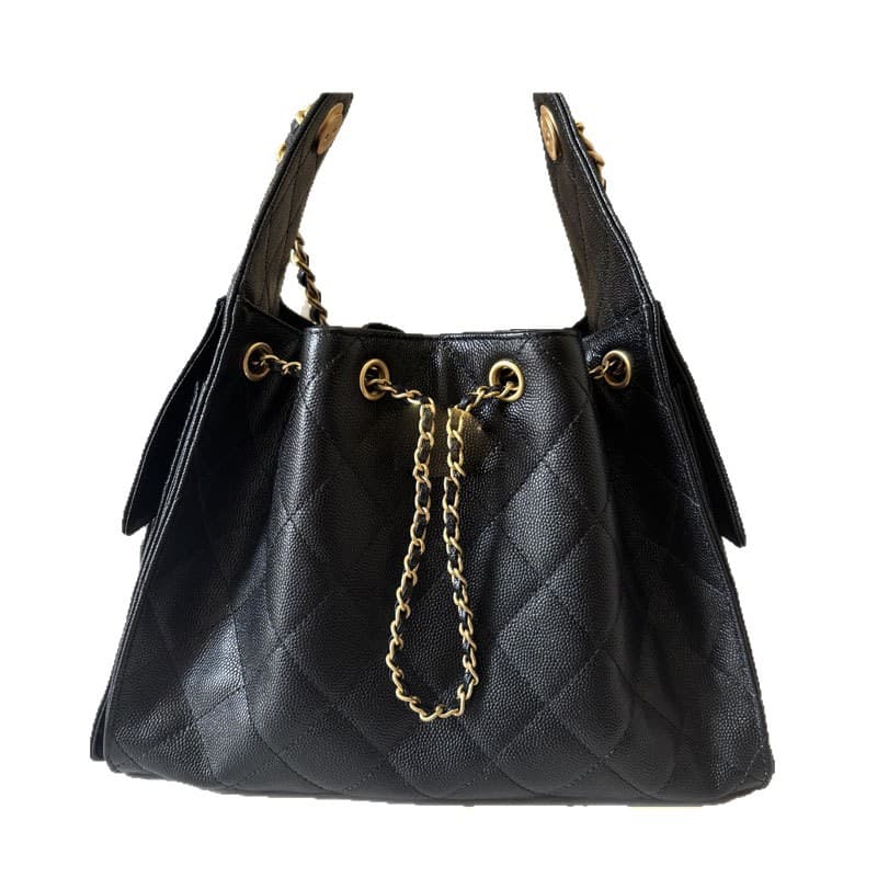 Little Chanel 25C Drawstring Bucket Bag Chanel-Style Quilted Hobo Underarm Bag Shoulder Handbag Hippie Bag 25bag