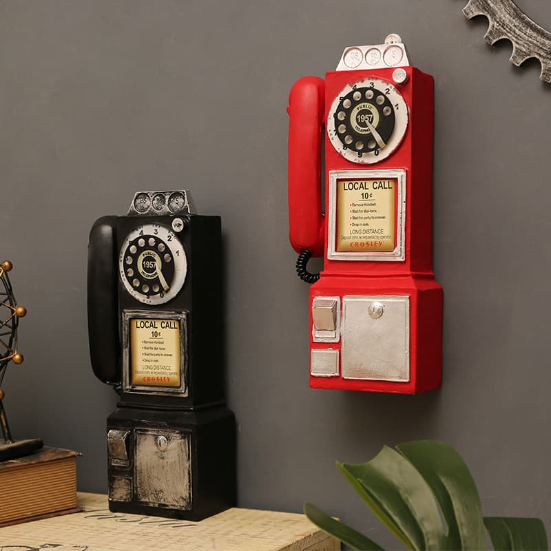 American Country Home Decor Resin Telephone Figurine Photography Prop Decoration Model Showroom Craft Wholesale