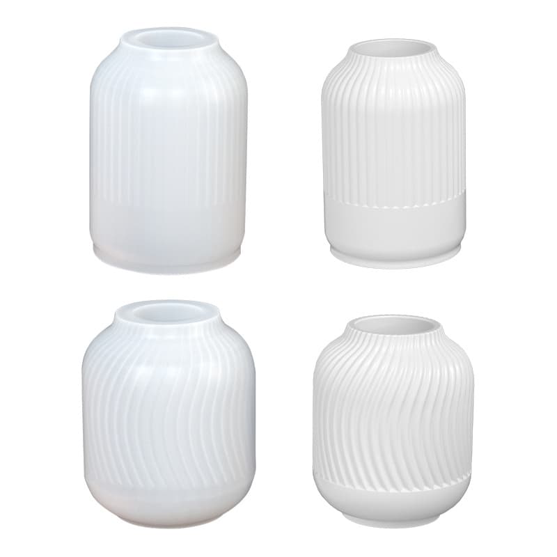 Nordic Ins Vertical Wave Pattern Vase Silicone Mold DIY Hydroponic Flower Arrangement Candle Container Plaster Resin Mold