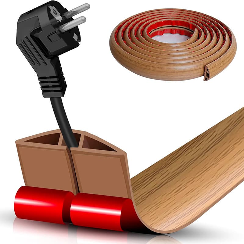 Anmeijia PVC soft rubber trunking, flame-retardant, insulated, ground anti-crush, pressure-resistant, surface-mounted wiring duct for electrical cables
