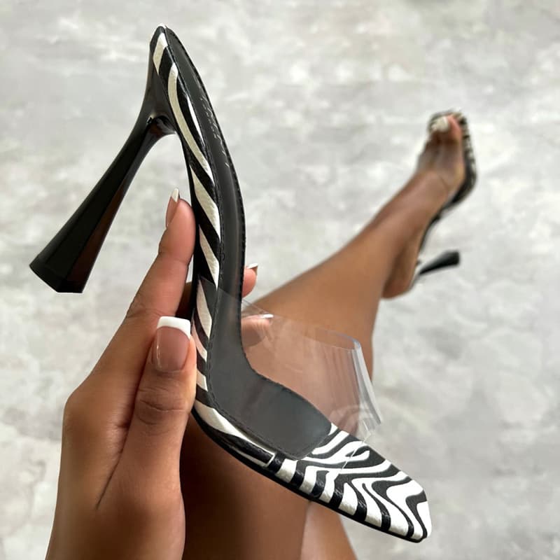 High Heel Sandals 2026 New Style European and American Fashion Export Simple Open Toe Transparent PVC Chunky Heel Slippers