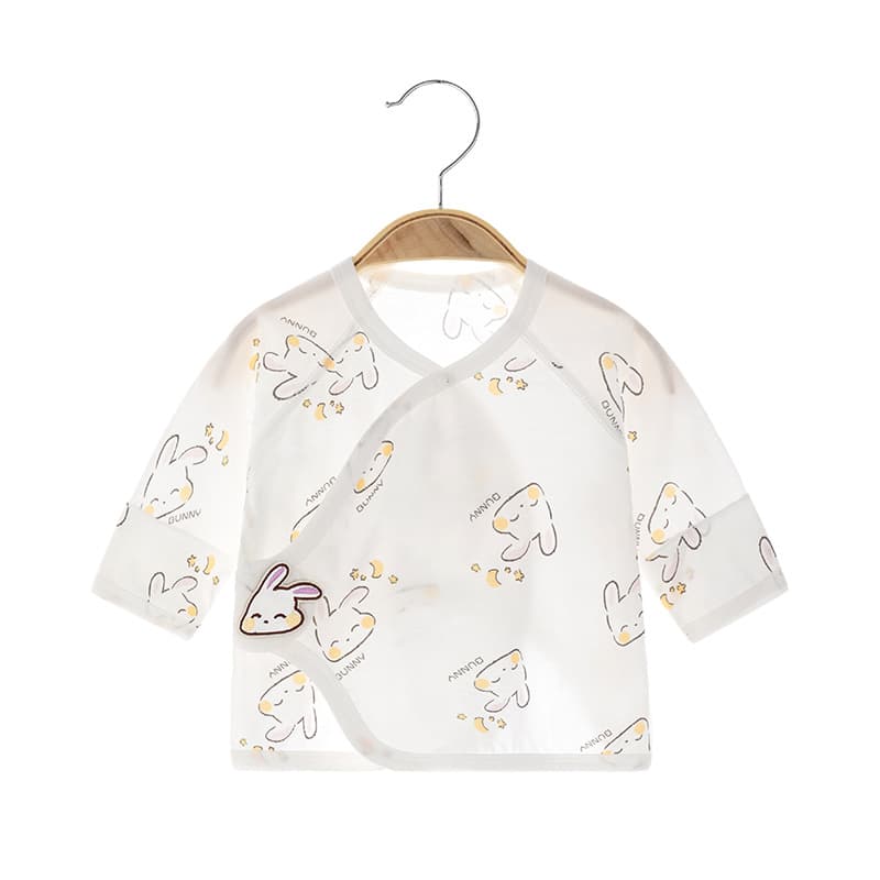 Newborn Baby Half-Back Summer Boneless Pure Cotton Ultra-Thin Pajamas Full Moon Monk Clothes Baby Top Air Conditioning