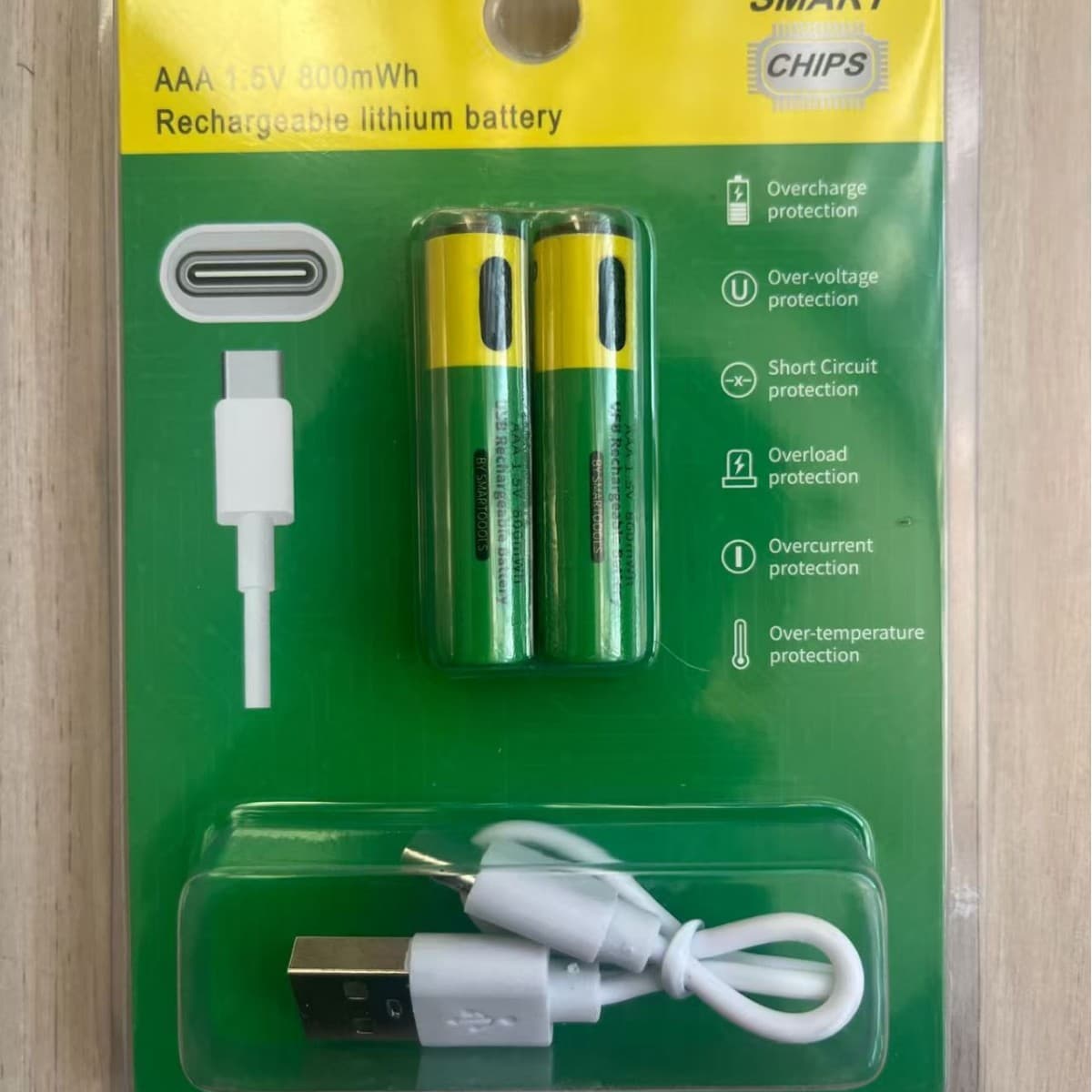 AA/AAA Type-C USB rechargeable lithium batteries, fast charging for toys, smart locks, remote controls
