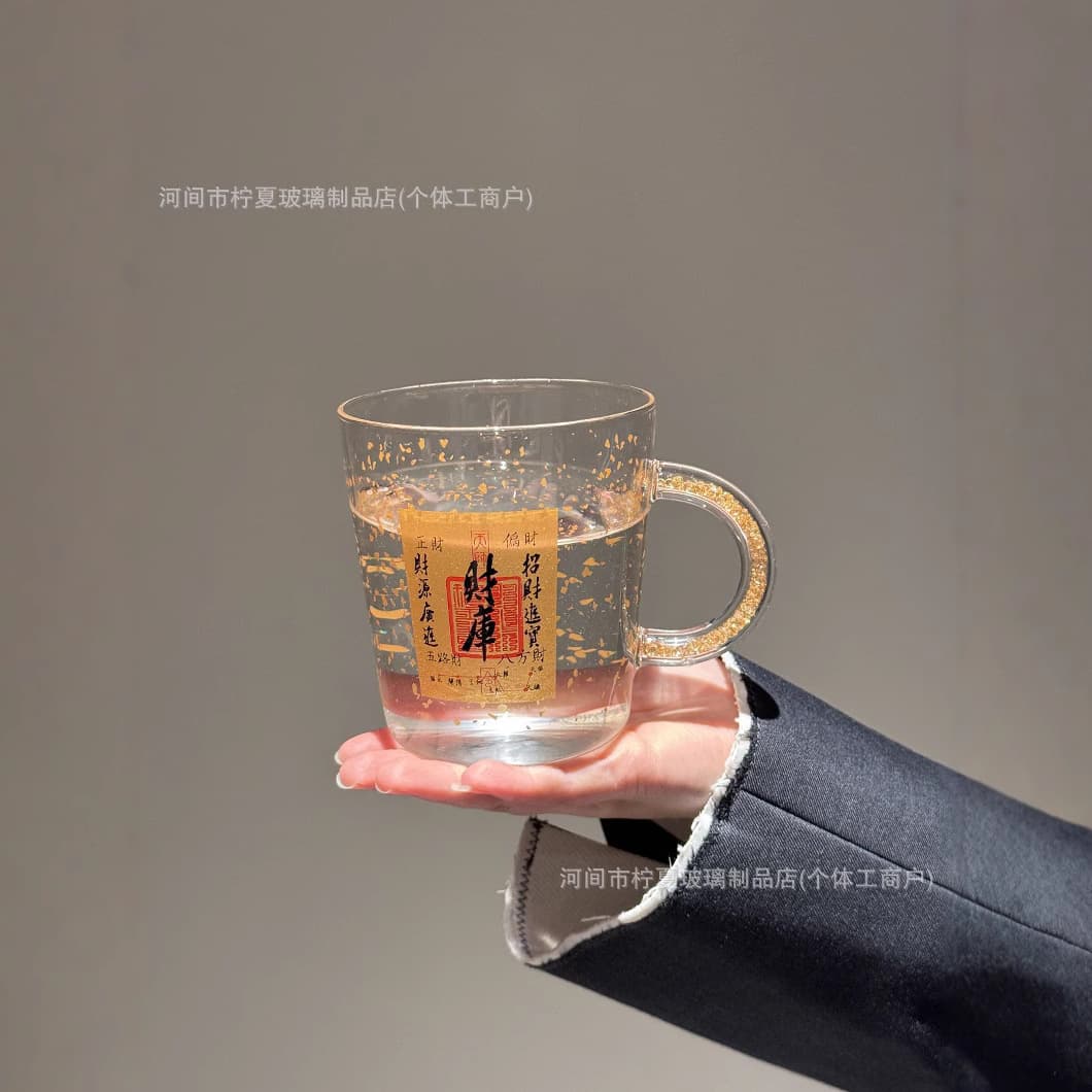 Bow bobo cup BOBO love handle with diamond glass yogurt tea cup high temperature resistant milk coffee cup