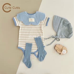 Baby Clothes Summer Thin Style Baby Short Sleeve Triangle Harem Pants Striped Diaper Cover Romper Crawl Suit Socks Others With Tag