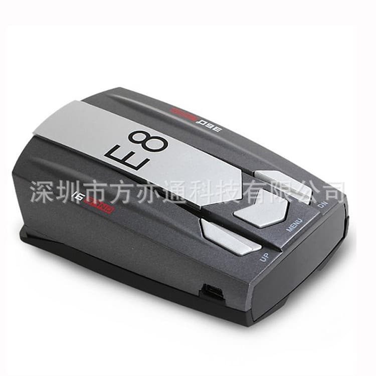 Export E8 English/Russian/Chinese three-language radar detector, vehicle radar mobile speedometer, automotive smart product