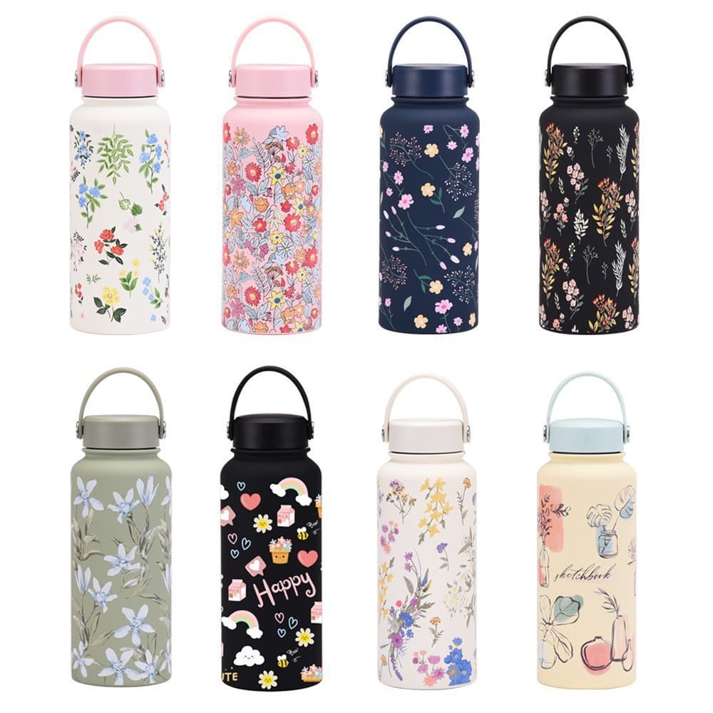 American large-mouth space kettle, large-capacity outdoor climbing stainless steel thermos cup, sports water cup, portable frosted kettle
