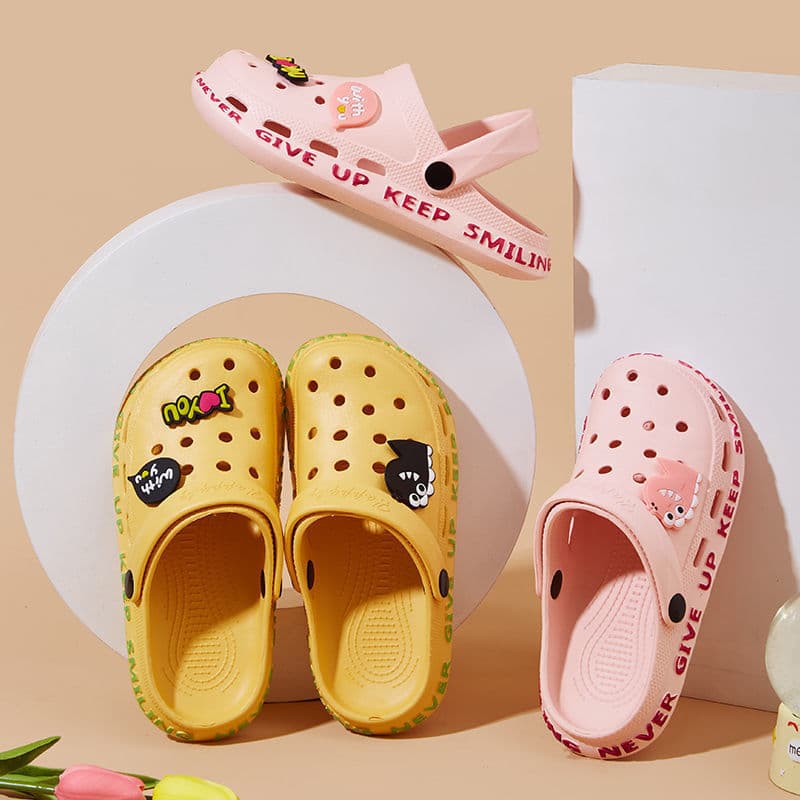 Summer Parent-Child Matching Clog Sandals, Cartoon Outdoor Clogs for Men, Anti-Slip Flat Indoor Home Soft Kids Clogs
