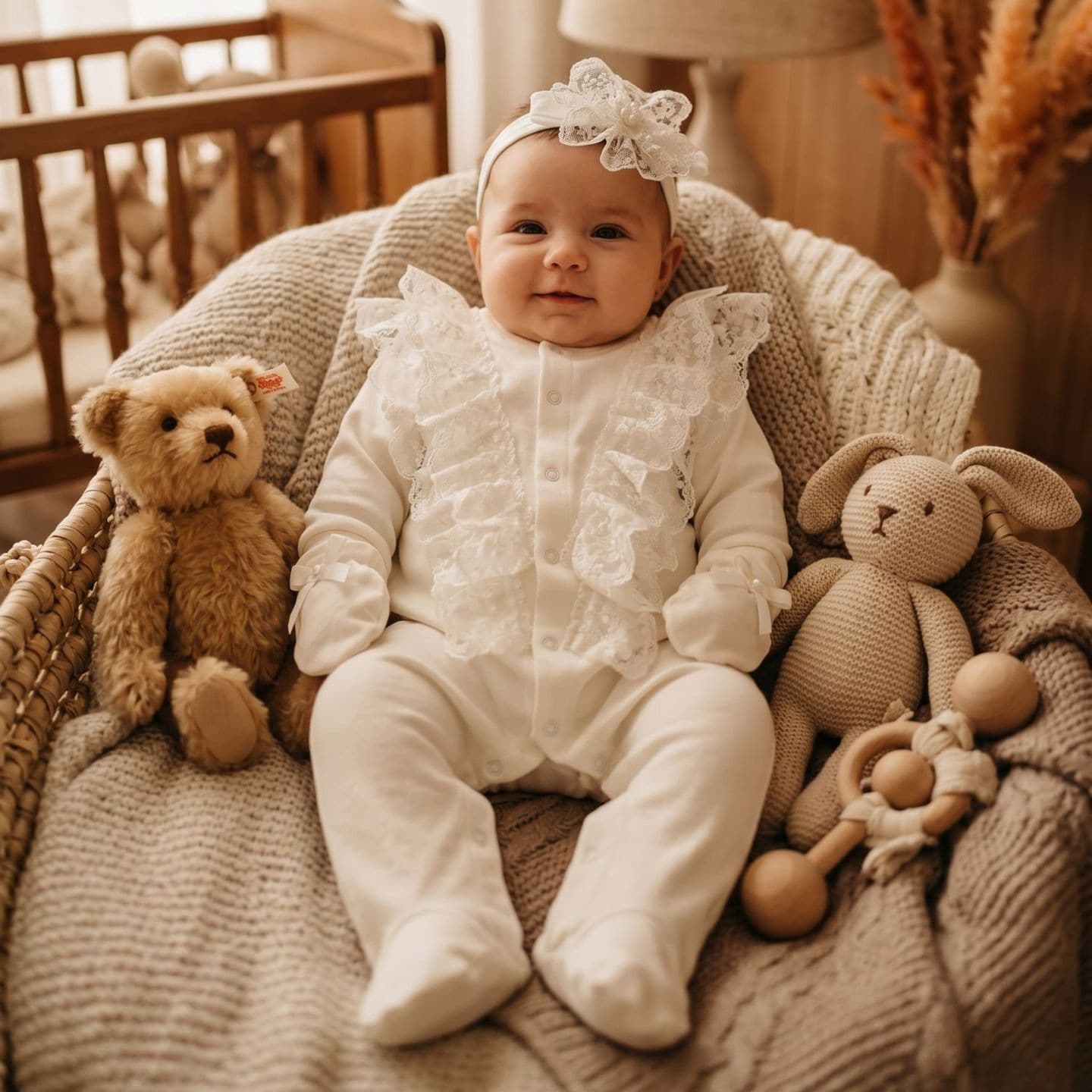 Pink Bow Baby Set In Stock Wholesale Rhinestone Crown Footed Romper Mother & Baby Factory Bulk Purchase