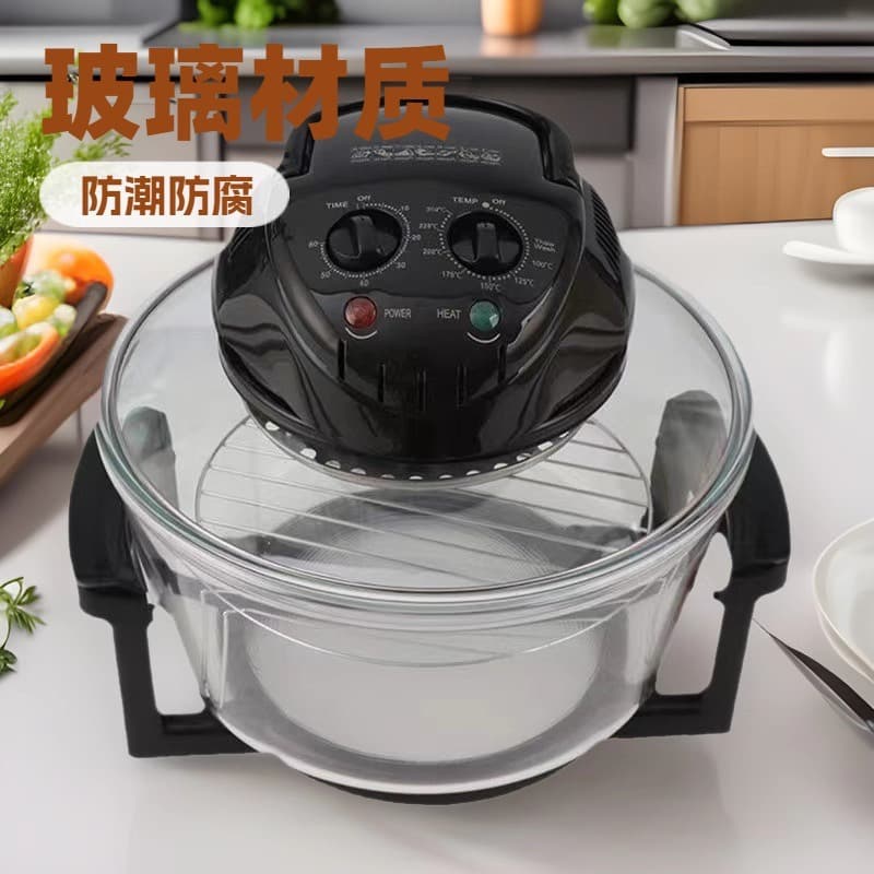 20L cross-border glass smart air fryer high-power visible household halogen oven for export