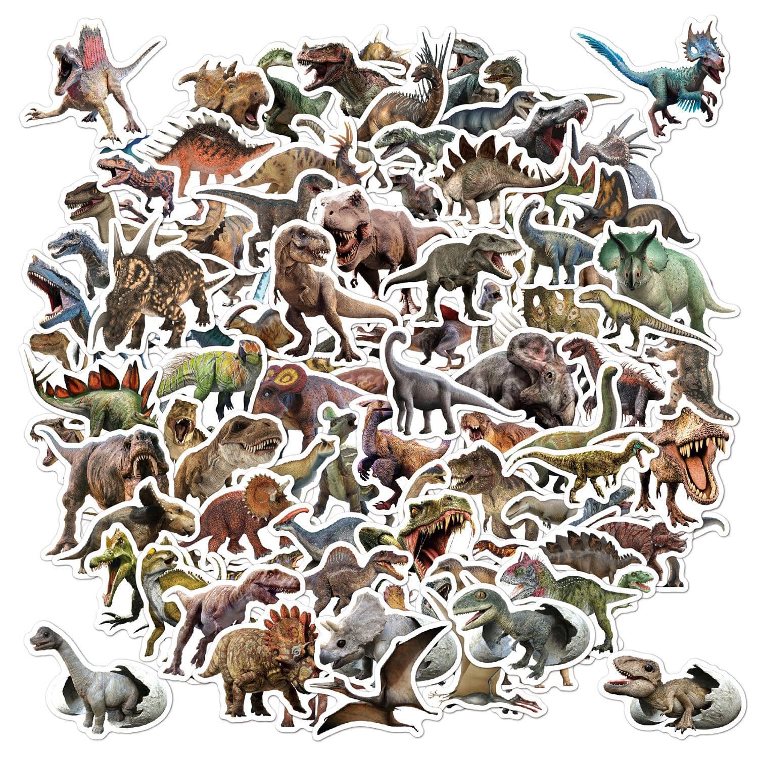 Jurassic Dinosaur Stickers 100pcs Waterproof Removable Cartoon Stickers for Luggage Skateboard Computer Kids