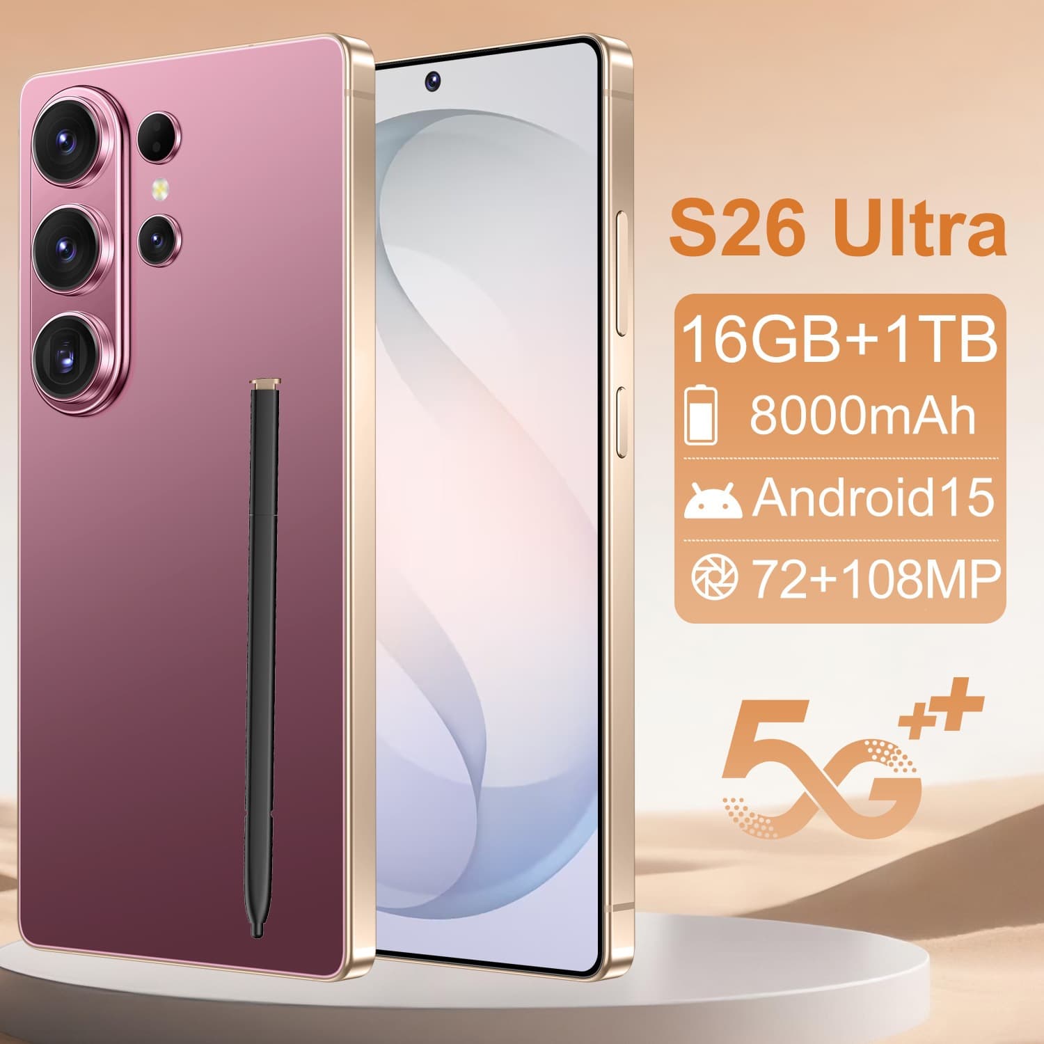 LAZADA specializes in S26 Ultra Android smartphones with 7.3-inch large screen. The source factory price can be shipped on behalf of you.