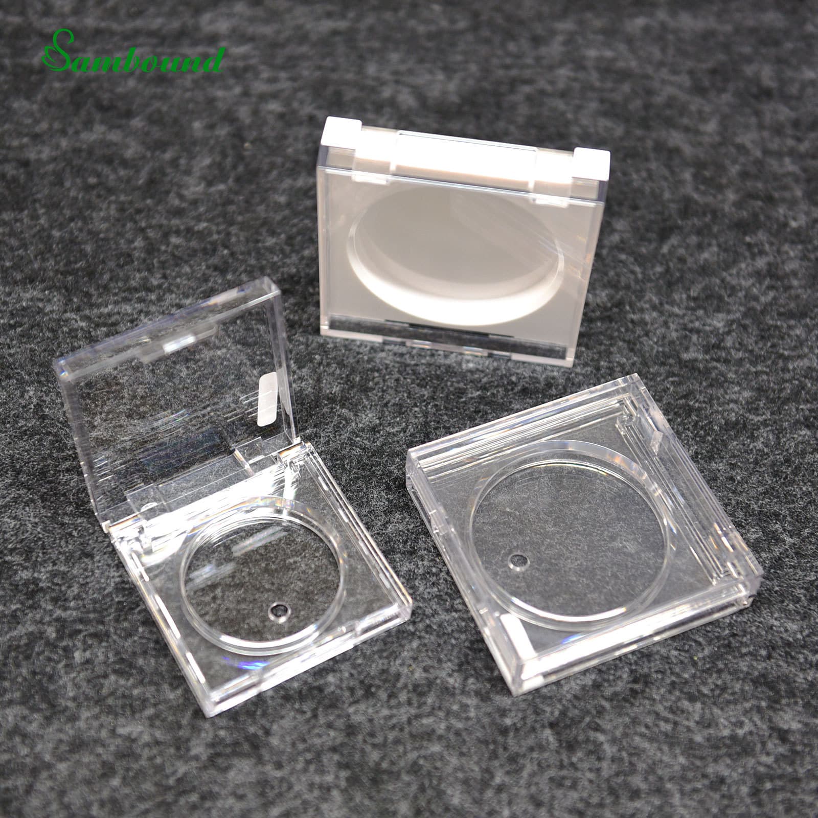 Customized 12/10/5G large-capacity PET single-frame contouring tray injection molded transparent color replaceable aluminum tray blush empty box