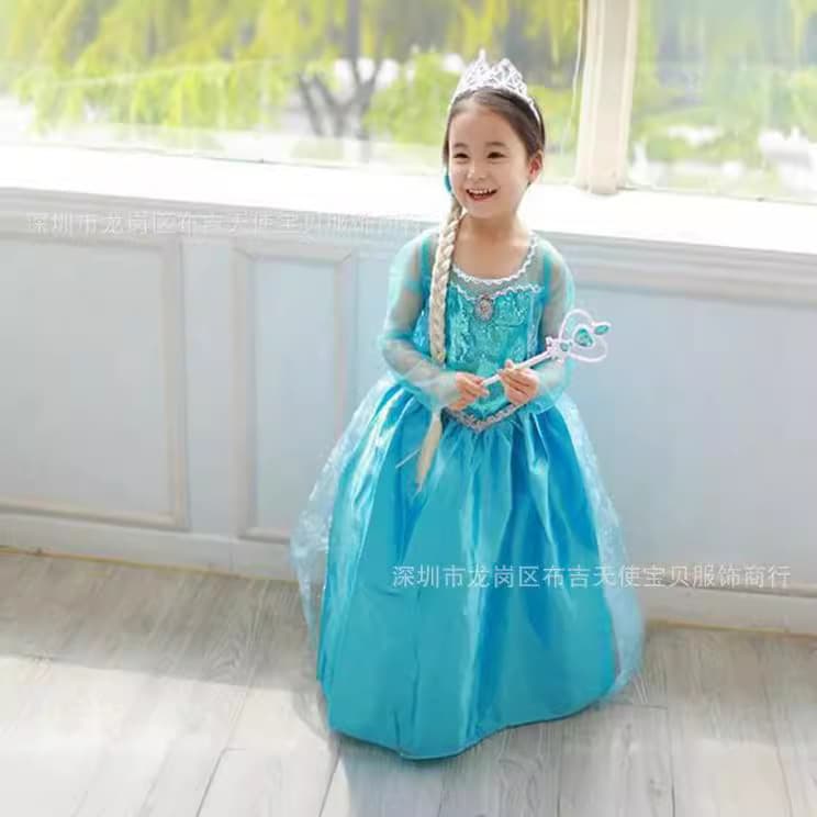 Frozen Elsa Princess Dress Queen Elsa Costume Girls Dress