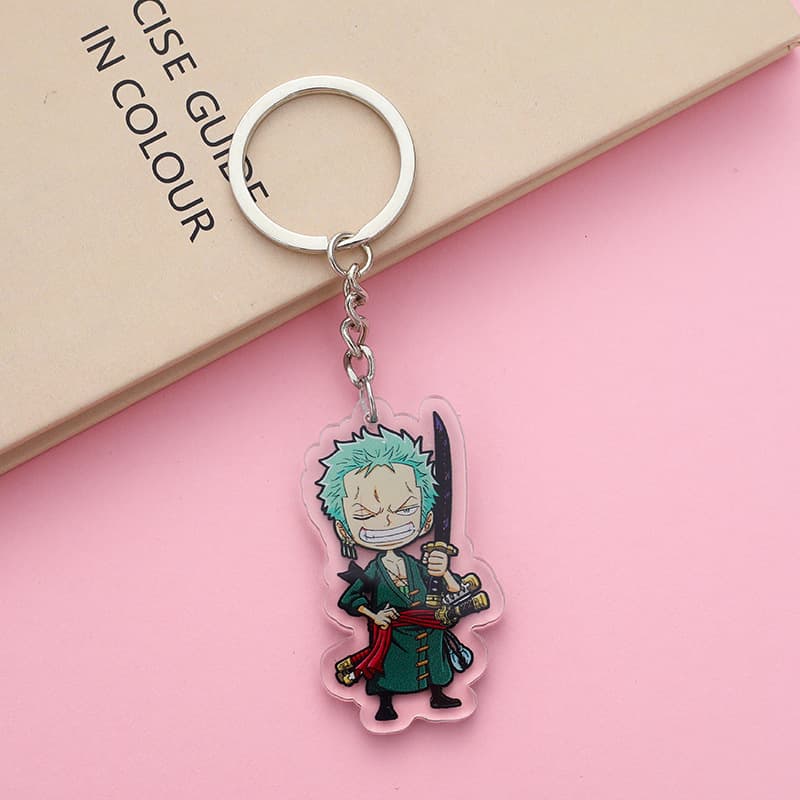 One Piece Acrylic Keychain Luffy Zoro Anime Merch Cartoon Cute Bag Charm Keychain Gift