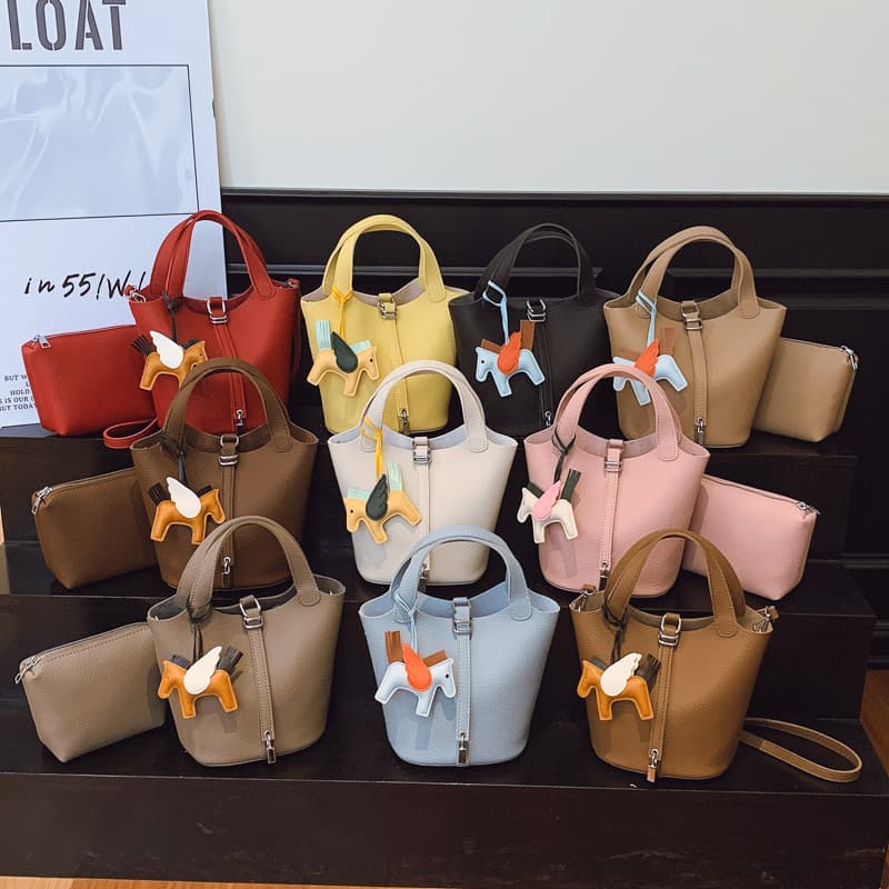 Korean-style Handheld Bucket Bag for Women, Soft Leather Shoulder Bag, Niche Design Crossbody Bag, Unique Design Shoulder Bag