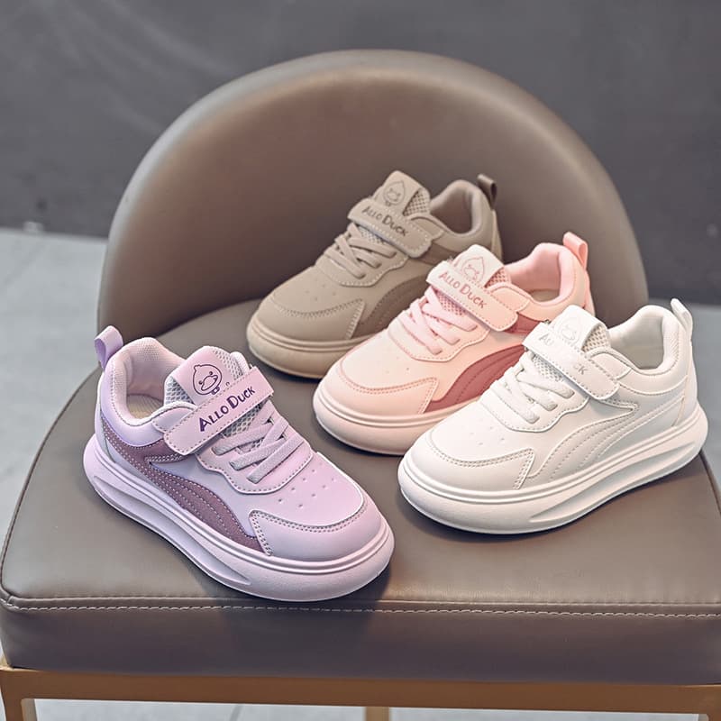 New Children's Sports Shoes, Slip-Resistant Casual Flat Trendy Shoes, Little Boy Leather Panel Shoes, Four-Season Girl Shoes
