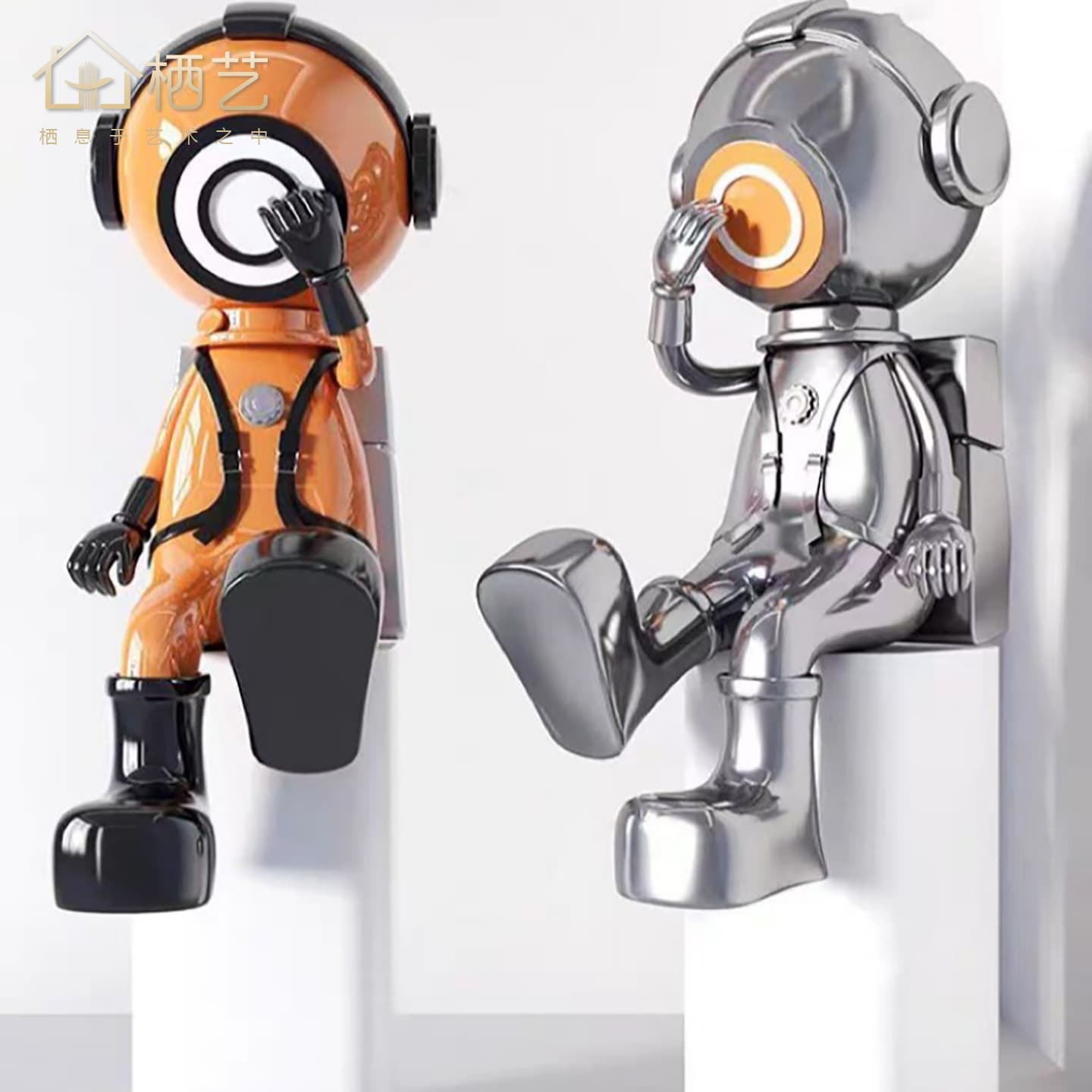 Large living room robot astronaut sculpture, floor-standing display piece, popular in shopping malls, bars, and KTVs.