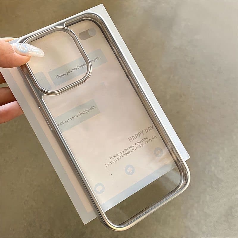 Electroplated silver frame soft shell suitable for Apple 15/14/13/12/11/PRO/PROMAX/XSMAX/XR/XS/