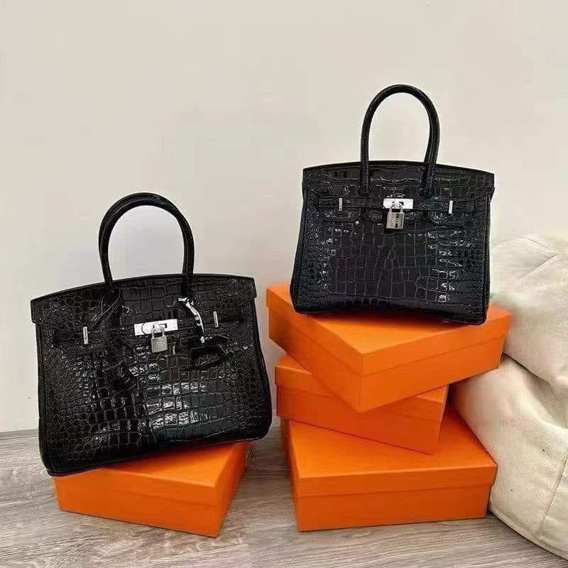 New genuine leather women's handbag, bright and versatile banquet, large-capacity platinum bag, trendy shoulder bag, fashionable crossbody bag