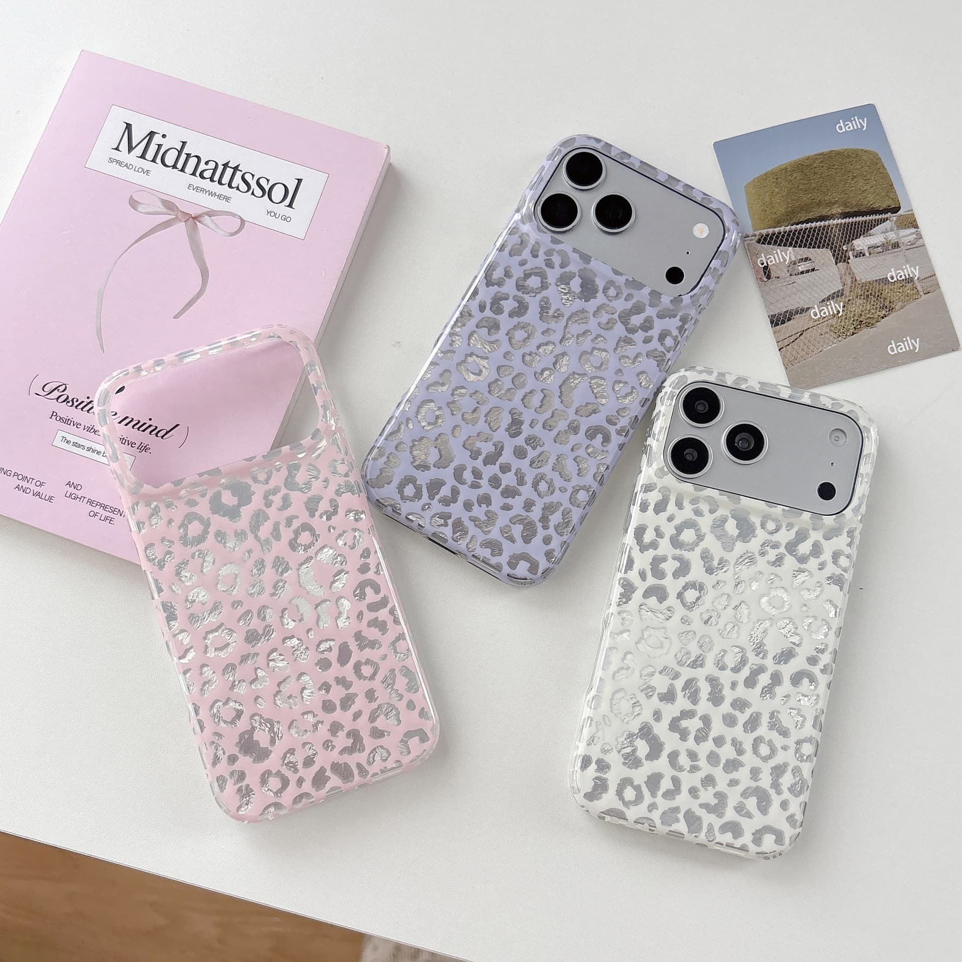 Minimalist Foil Leopard Print Case for iPhone 17/17 Pro Max, Compatible with iPhone 13/14 Pro Max, 15/16 Pro